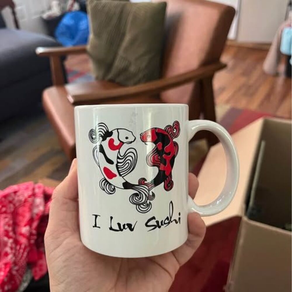 I Luv Sushi Koi Fish Ceramic Mug